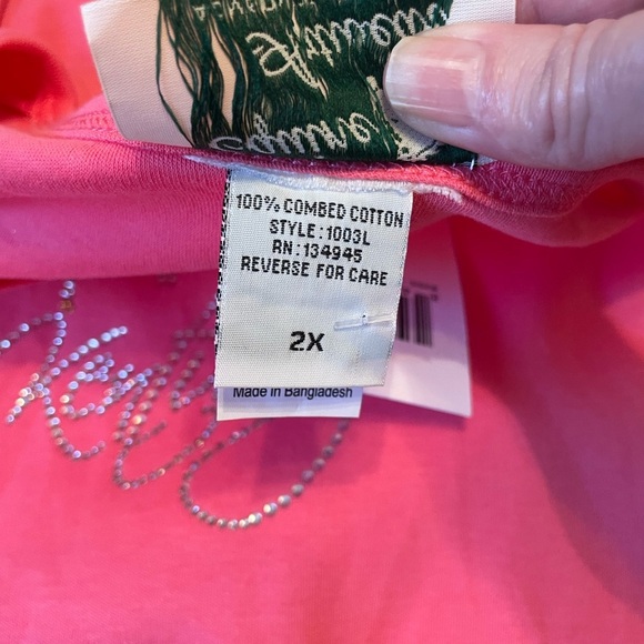 Equine Artwear Women’s Melon Kentucky Derby Jockey Shirt Top Size 2X Rhinestone - Picture 6 of 8